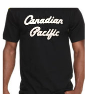 Black Canadian Pacific 1960s Script Logo T-Shirt