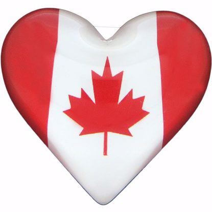 Magnet Glass Heart Canadian Flag