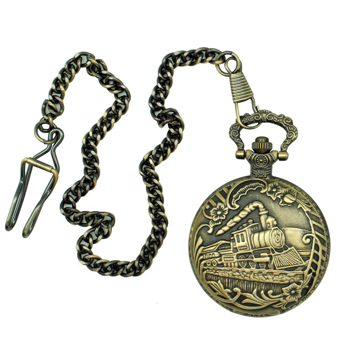 Pocket Watch Side View Steam Engine