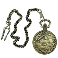 Side View Steam Engine Pocket Watch