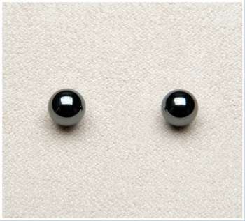 Hematite Earrings- Ball 6mm