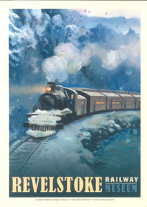 "Revelstoke Railway Museum" Winter Steam Post Card