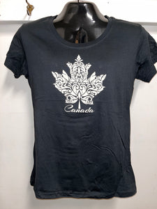 Women T-Shirt Stylish Maple Leaf