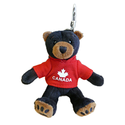 Zipper Pull - Black Bear - Canada - Solid Red