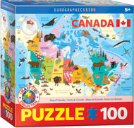 Illustrated Map of Canada 100PC Puzzle