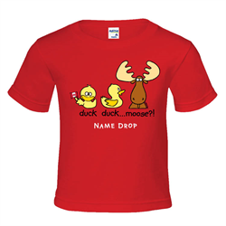 Kid's Red T-Shirt- Duck Duck Moose