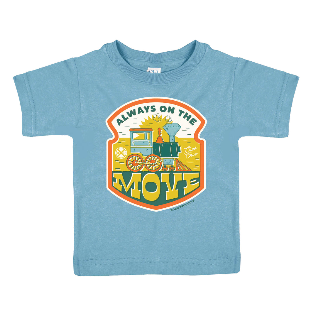 Always On the Move Toddler T-Shirt Baby Blue