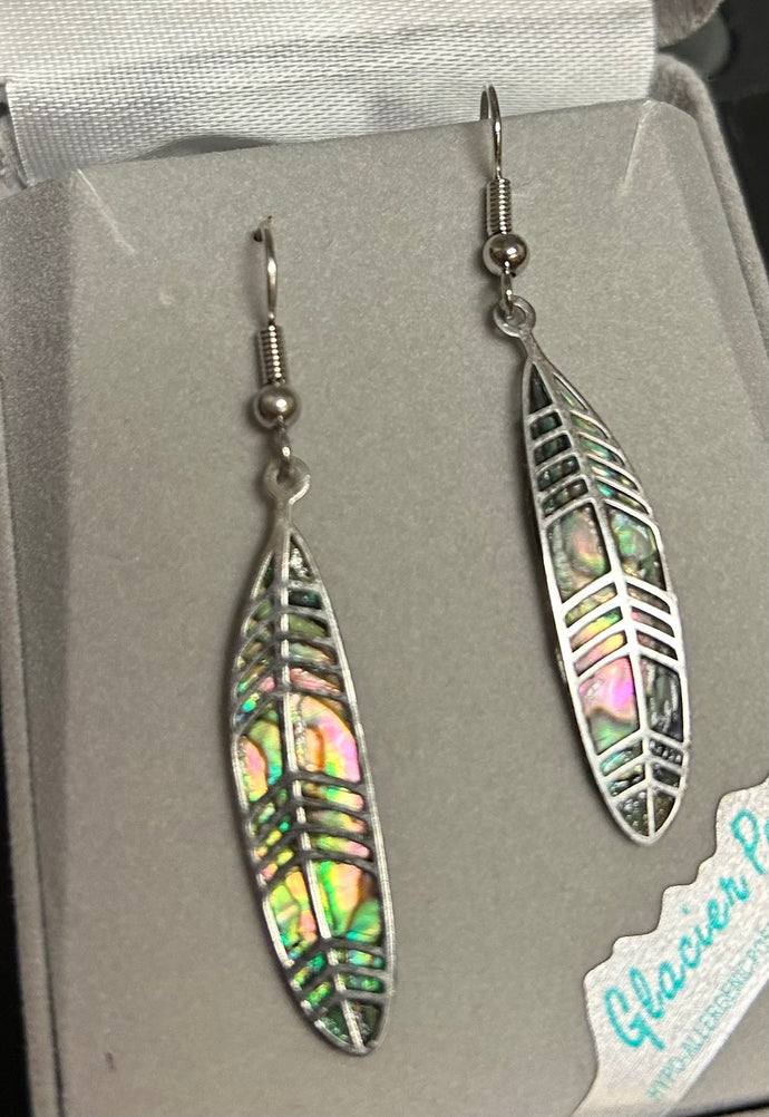 Glacial Pearle Earrings Delicate Feather