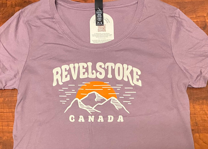 Women's Shirt Eggplant Mountains and Sun