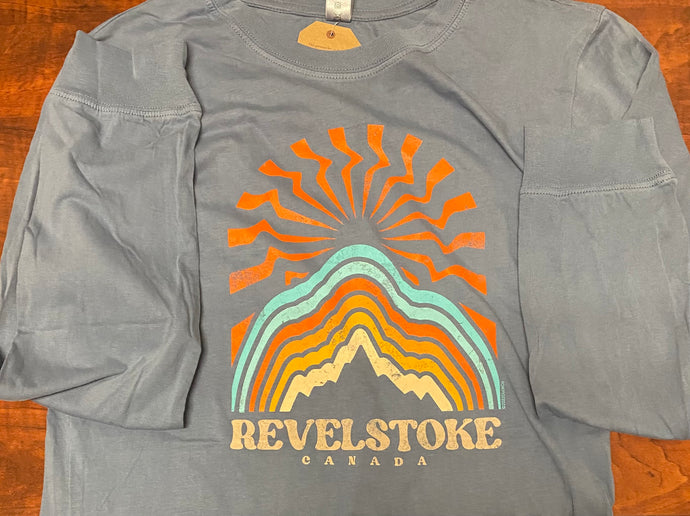 Denim Long Sleeved Shirt, Mountain Spectrum Emblem.