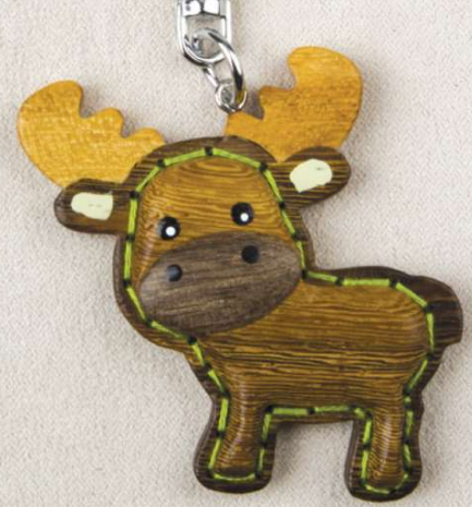 Moose Stitched Keychain