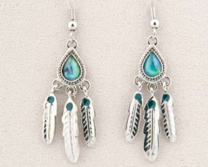 Glacial Pearle Earrings Feather Drop