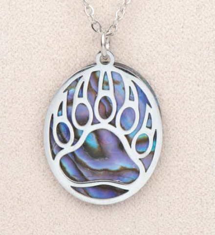 Glacier Pearle Necklace Filigree Bear Paw