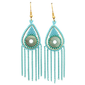 Earrings Woven Turquoise