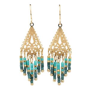 Earrings Turquoise Beads