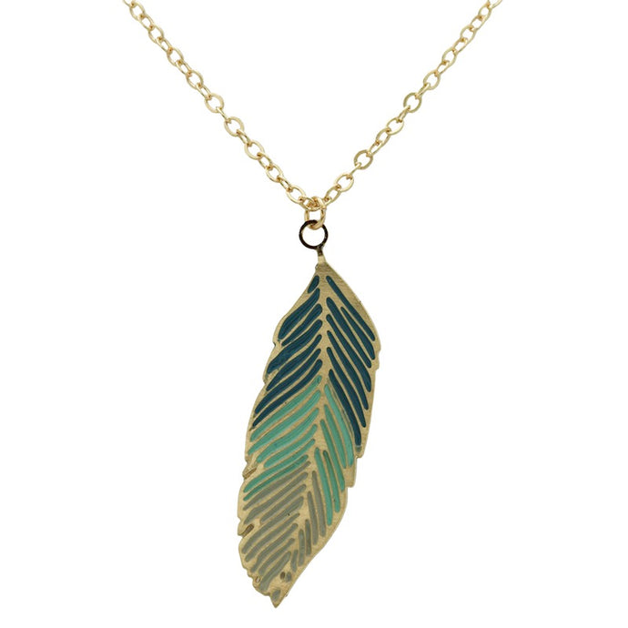 Necklace Blue Feather