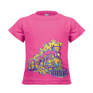 Painted Train- Pink Youth T-Shirt