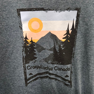 "Sunset Mountain" Unisex T-Shirt, Heather Bluepine