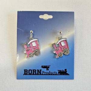 Enameled Crystal Train Earring