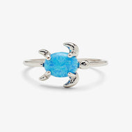 Turtle Ring With Coloured Crystal