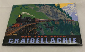 "The Last Spike - Craigellachie" Steam Locomotive on Trestle Bridge Magnet