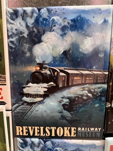 "Revelstoke Railway Museum" Winter Steam Locomotive Magnet